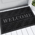 Welcome Mat Outdoor Indoor (47x32 Inch / Black)
