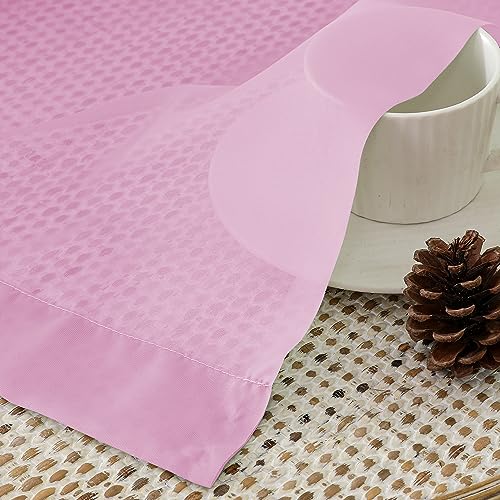Pink Short Curtains Sheer Bathroom (40"W x 36"L (Pack of 2) / Light Pink)