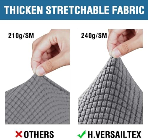 4 Piece Stretch Sofa Covers for 3 Cushion Couch Covers for Living Room Furniture Slipcovers (Large Plus / Grey)