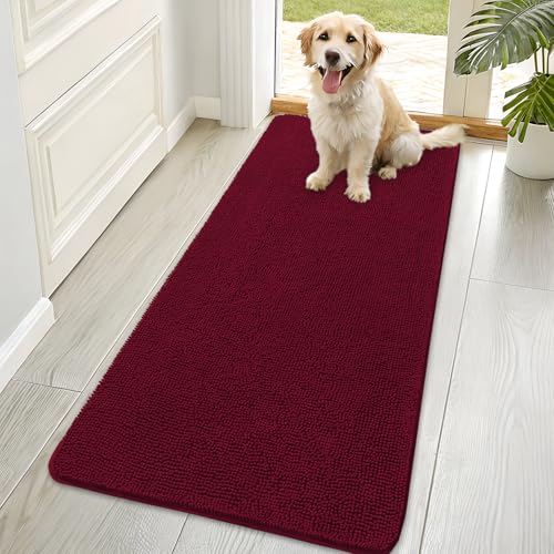Dog Door Mat for Muddy Paws 70x35 (Burgundy / 70" X 35")