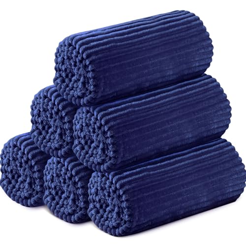 6 Pcs Flannel Blankets Bulk (Navy)