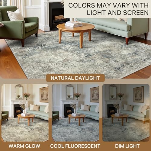 8x10 Area Rugs for Bedroom (Light Grey Blue / 8' x 10' (Rectangular))