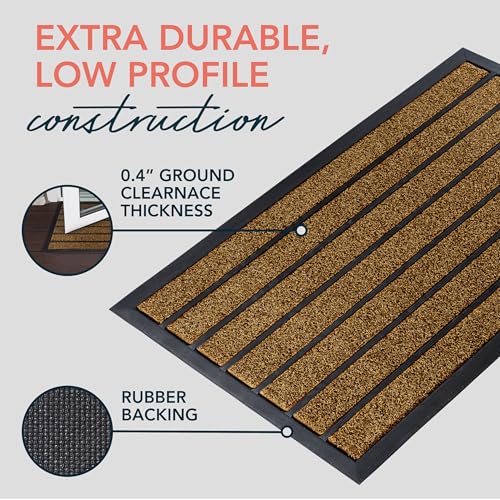 Extra Durable Door Mat Outside Entrance (30" x 17" (Rectangular) / Bright Brown)