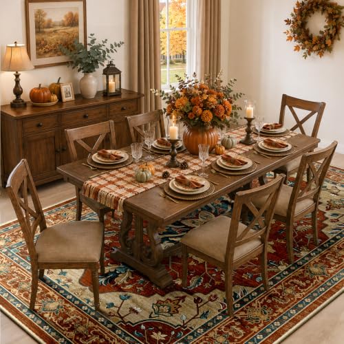Washable Area Rug (Red/Orange/Blue/Brown / 5' x 7' (Rectangular))