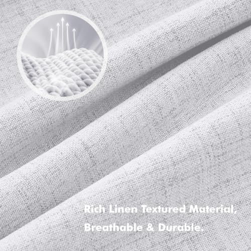 100% Blackout Linen Curtains 42 x 84 Inch Grayish White 2 Panels (Grayish White / 42"W x 84"L (Pack of 2))
