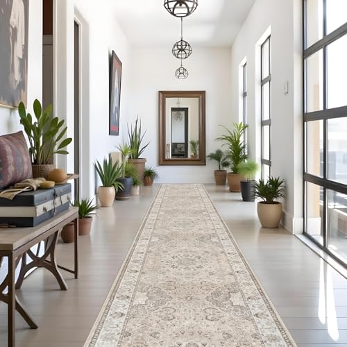 Hallway Washable Runner Rug (3' x 16' (Rectangular) / Beige)