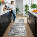 2x6 Abstract Kitchen Runner Rug (2' x 6' (Rectangular) / Black/Grey)