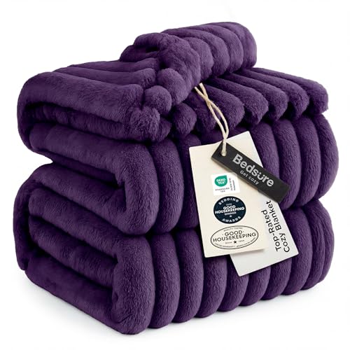 Soft King Size Blankets for Bed Purple 108"x90" (Purple / King)