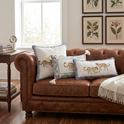 Designer Vintage Linen Throw Pillow Cover (20" x 12" (Pack of 2) / Fromm B)