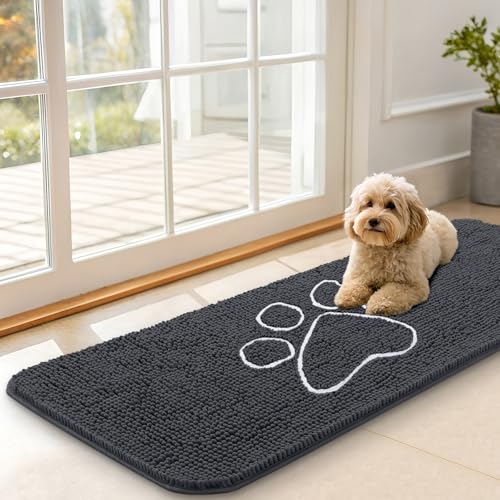 Dog Door Mat for Muddy Paws 47x17 (Dark Grey / 47" X 17")