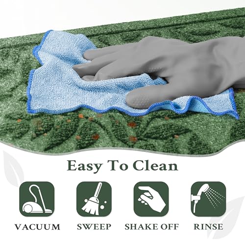 Green Leaves Outdoor Indoor Entrance Doormats (Leaves-green / 1'11" x 2'11" (Rectangular))
