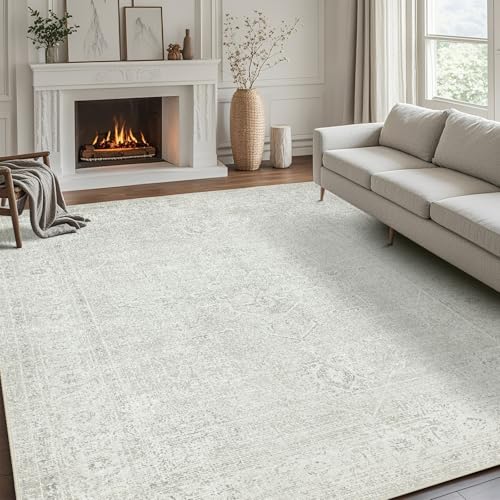 5x7 Washable Area Rugs for Living Room (5' x 7' (Rectangular) / Concrete-grey)