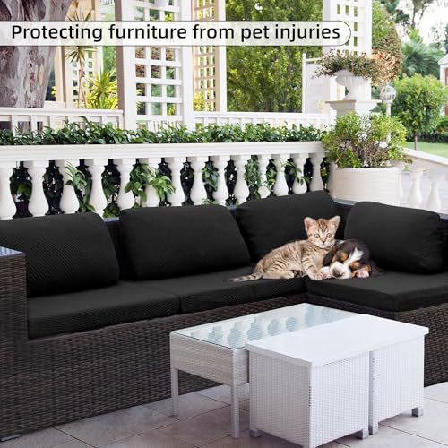 8PCS Patio Cushion Covers.Patio Furniture Couch SeatSlipcovers (Black / 8PCS)