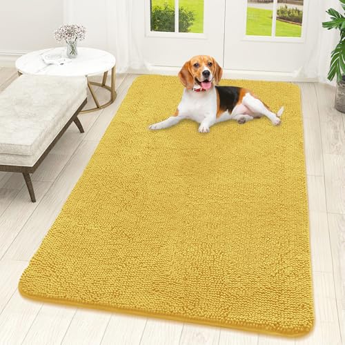 Dog Door Mat for Muddy Paws 59x32 (Yellow / 59" X 32")