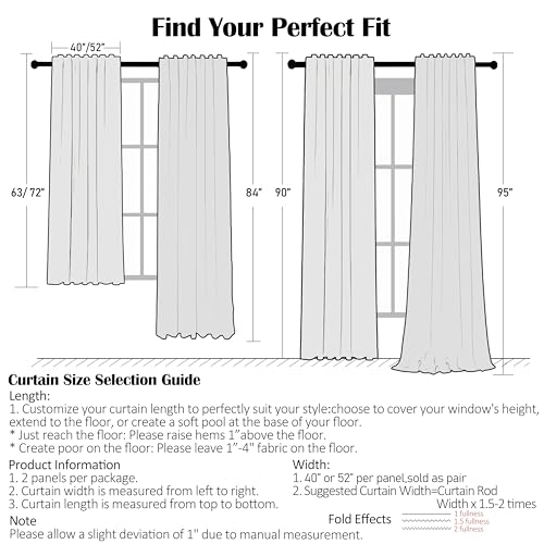 Short Buffalo Plaid Semi Sheer Curtains 63 Inches Length (Gray/White / 52"W x 63"L (Pack of 2))