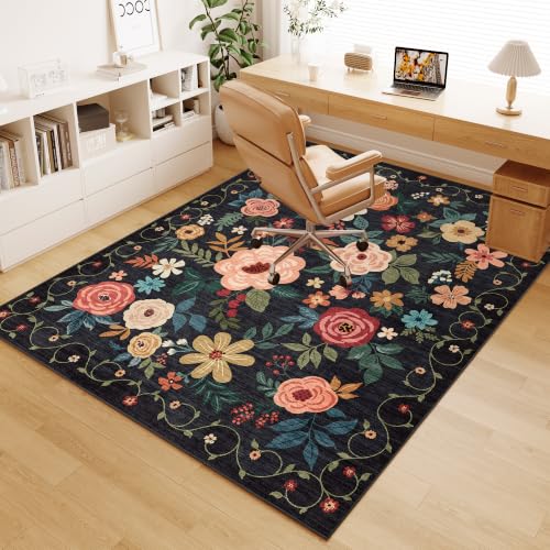 4x5 Area Rug for Entryway (Black / 4' x 5' (Rectangular))