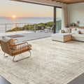 Washable Area Rug 8x12 Large Soft Beige Rugs for Living Room (Beige / 8' x 12' (Rectangular))