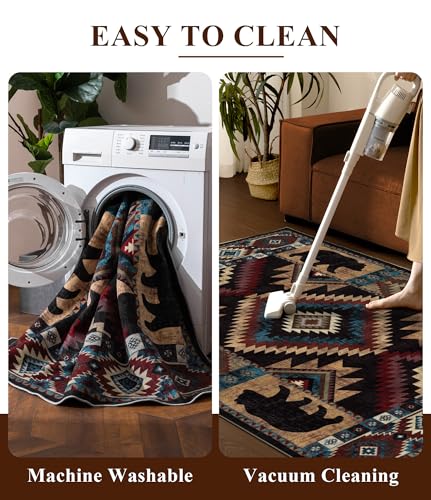 8x10 Western Cabin Area Rugs for Living Room (Bear / 8'x10' (Rectangular))