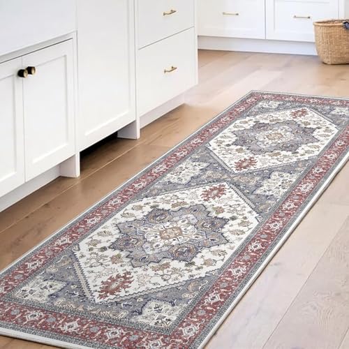 Soft Area Rugs 2x6 (2' x 6' (Runner) / Red & Grey)