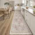 3x14 Long Runner Rugs for Hallway Vintage Washable Rug (Orange / 3' x 14' (Runner))