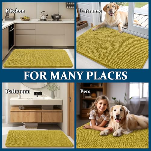 Dog Door Mat for Muddy Paws 36x24 (Mustard Yellow / 36" X 24")