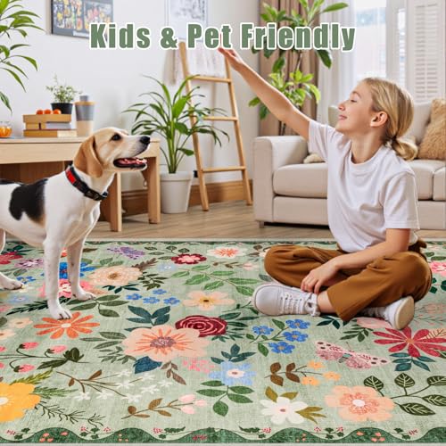 8x10 Area Rug Living Room (Green / 8' x 10' (Rectangular))
