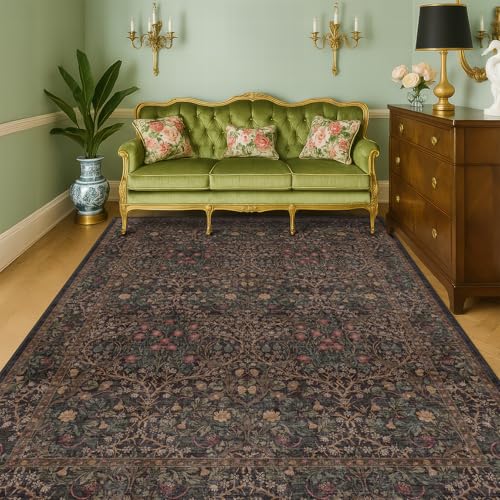 Dark Brown Washable 5x7 Area Rugs for Living Room (Dark Brown / 5' x 7' (Rectangular))