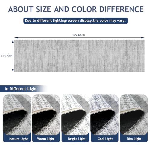 2.5x10 Washable Runner Rugs (Grey / 2'6" x 10' (Runner))