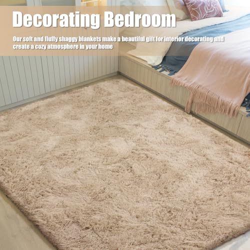 8x10 Fluffy Area Rugs for Living Room (Beige / 8' x 10' (Rectangular))