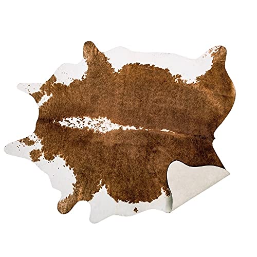 Faux Cowhide Rug (4'7" X 5'2" (Irregular) / Brown)