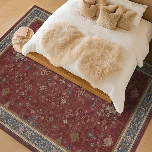 Oriental 8x10 Large Area Rugs for Living Room (8' x 10' (Rectangular) / Burgundy)