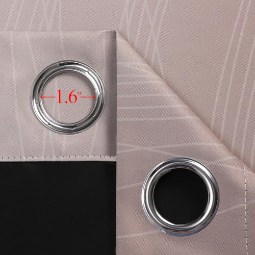 Taupe and Greyish White Ombre Blackout Curtains for Bedroom 54 Inches Long (Taupe and Greyish White / 52"W x 54"L (Pack of 2))