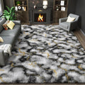 8x10 Area Rugs Fluffy Living Room Carpet for Kids Bedroom (Grey-gold / 8' x 10' (Rectangular))