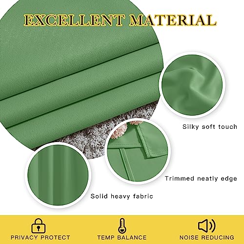 Blackout 78 inch Curtains for Doorway 2 Panels Set (Forest Green / 52"W x 78"L (Pack of 2))