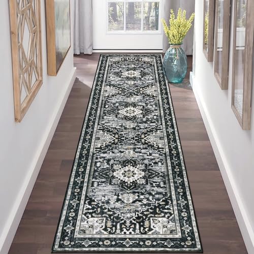 Washable Runner Rug (2' x 8' / Black)