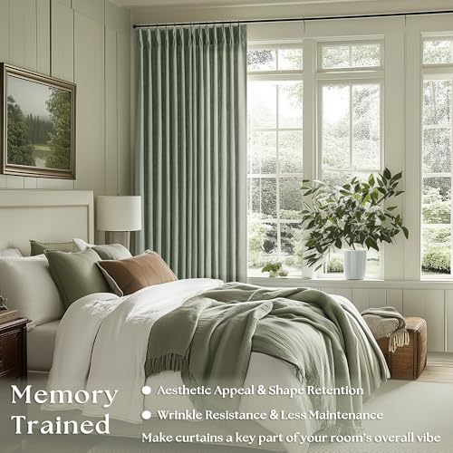 Sage Green 120 Inch Curtains High Ceiling Tall Curtains 2 Panels Set (Sage Green / 40"W x 120"L (Pack of 2))