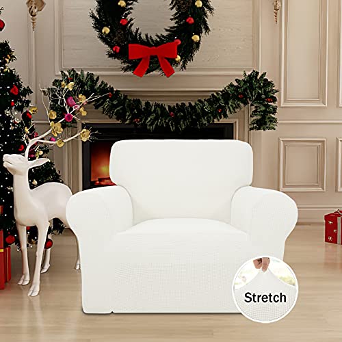Stretch Chair Slipcover with Arm Washable Cream (Small Chair / Cream)