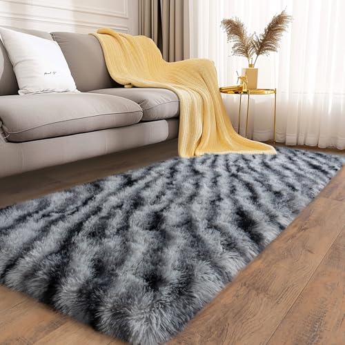 Soft Runner Rugs for Bedroom Hallways (2' x 6' (1 pc) / Black and White)