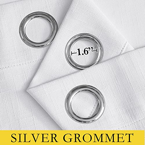 100% Absolutely Blackout Linen Curtains with Thermal Insulated White Liner (42"W x 72"L (Pack of 2) / White)