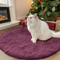 Burgundy Round Rugs for Bedroom (3 Ft Round / Burgundy)