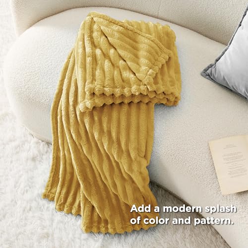 Soft Yellow Throw Blanket for Couch Decor Gifts 50"x60" (Yellow / Throw)