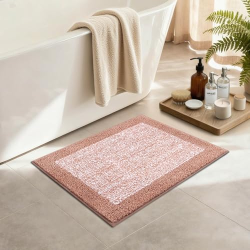 Bathroom Rugs 24x17 Non Slip Washable (Pink / 1'5" x 2' (Rectangular))