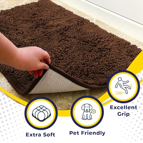Super Water Absorbent Door Mat Indoor (Chocolate Brown / 48" x 60")
