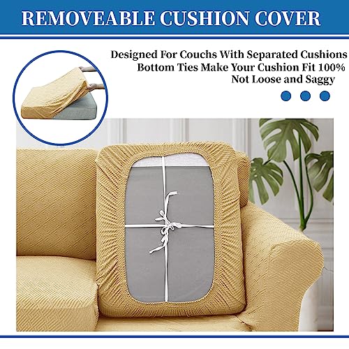 2 Piece Stretch Armchair Sofa Cover (31"-46"(1 Cushion) / Beige)