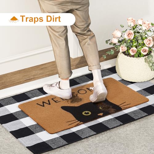 Welcome Mat Set (Cat With Green Eyes)