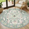 Round Area Rug Living Room (Green/Beige / 4' (Round))