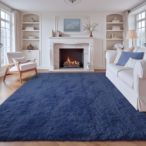 8x10 Area Rugs for Living Room (Navy Blue / 8' x 10' (Rectangular))