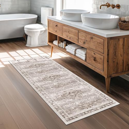 Boho Bathroom Rug 2x5 Runner (2' x 5' (Runner) / Latte / Beige)