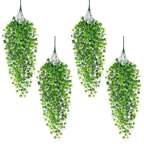 Artificial Hanging Ivy for Outdoors (Ivy / 4Pcs Plants)