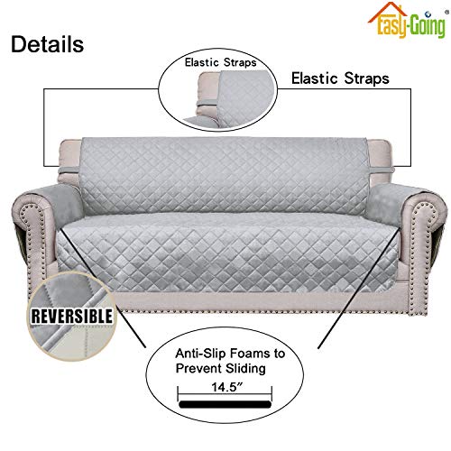 Reversible Couch Cover (Light Gray/Ivory / Medium Loveseat)